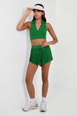 Collared Longline Ribbed Tennis Bra *Medium Support, B/C Cup